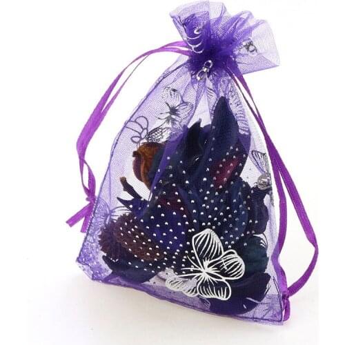 Ferimo 100pcs Christmas gift butterfly yarn bag organza wholesale bronzing yarn gift bags 11x16cm