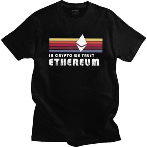 Ethereum Stripes In Crypto We Trust T Shirt Men Pre-shrunk Cotton Tshirt Leisure Tee Short Sleeve Crypto Cryptocurrency T-shirt
