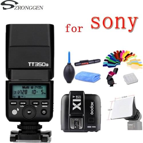 GODOX Mini TT350S TTL HSS 2.4GHz Flash Cameras TT350 + X1TS trigger for Sony a6000 a6500 mirrorless dslr camera A7 serie Cameras