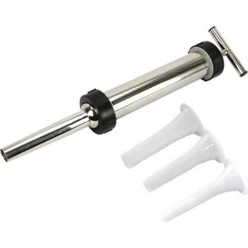 Stainless Steel Sausage Maker Meat Stuffer Syringe Filler Hand Operated Machine