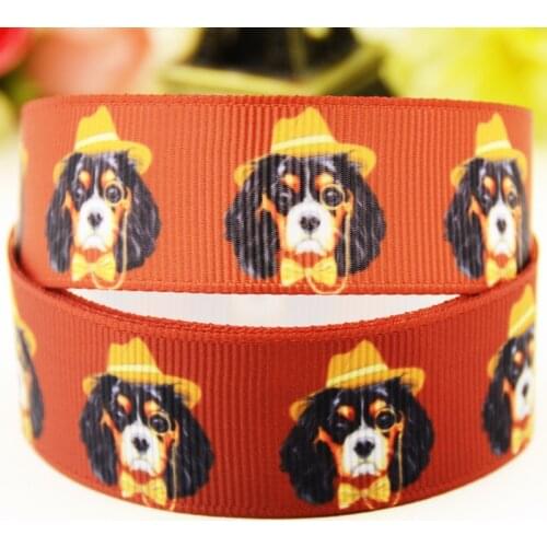 22mm 25mm 38mm 75mm Dogs Cartoon printed Grosgrain Ribbon party decoration 10 Yards X-04499
