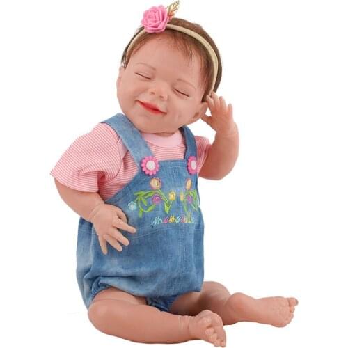 50CM Doll Realistic Reborn Baby Handmade Newborn Babies Doll Very Soft Full Body Silicone Dolls Crooked Mouth Boneca Xmas Gift