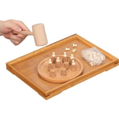 Montessori Material Sensory Toys Hammer And Nail Wooden Games Early Educational Wooden Tray Toy For Children Fine Motor Training