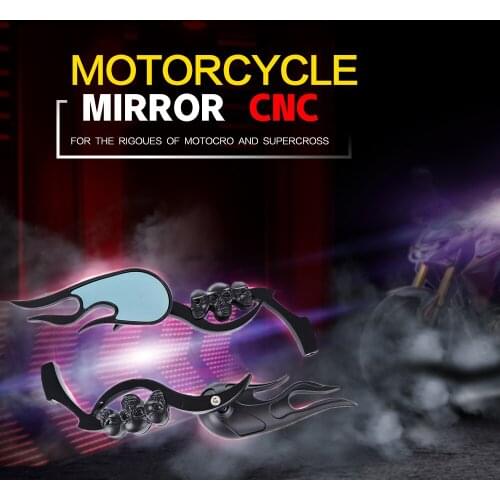 Skeleton Motorcycle Mirror for Fat Boy Honda Shadow CTX700 Suzuki Marauder Boulevard Yamaha V-star Virago V-MAX Kawasaki Vulcan