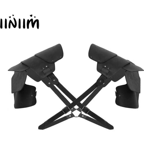 Mens Steampunk PU Leather X-Shaped Body Chest Harness Tank Belt with Shoulder Armors Cosplay Party Costume Fashion Punk Clubwear