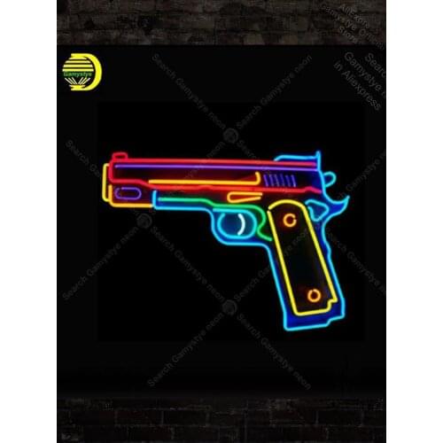 Neon sign For gun GAme room display Neon Bulbs sign Neon Light Signs for Store Enseign Lumineuse BarOutdoor a Frame Sign Board
