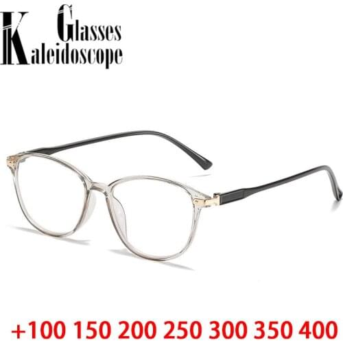 New Trendy Finished Reading Glasses for Women Men Vintage Lady Round Frame Hyperopia Eyewear Diopter +100 150 250