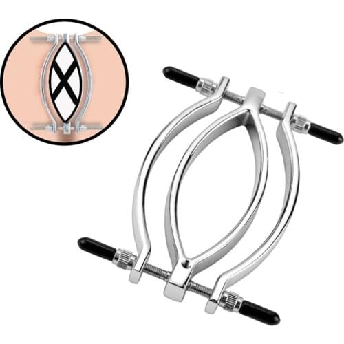 Fake piercing deception stainless steel vagina piercing Lovers flirting Interesting vaginal jewelry Metal Check uterine dilator