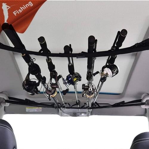 Adjustable on-board fishing rod holder car fixed belt Fishing rod strap portable fishing rod placement rack Car built-in rack