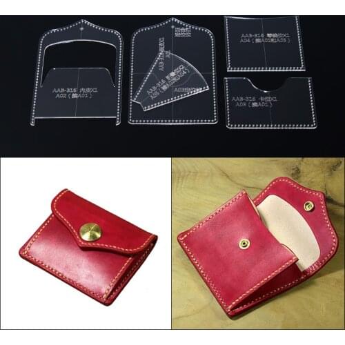 DIY Acrylic Template Leather Craft Coin Purse Type Small Bag Pattern Stencil Durable Tool for Leather Handcrafts Lovers
