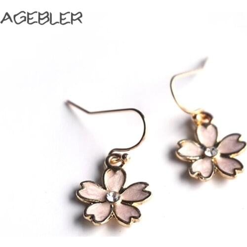 Sakura Earrings for Women Jewelry Original Design New Women Dangle Earrings Cute Flower ear Accessories Allergy Free