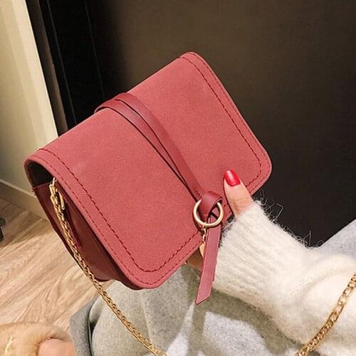 New Korean Version Simplicity Wild Shoulder Messenger Bags Fashion Retro Tassel Small Square Bag Female PU Leather Chain Package