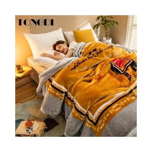 TONGDI Warm Super Soft Children Cashmere Raschel Blanket Thicken Elegant Fleece Luxury Decor For Cover Sofa Bed Bedspread Winter