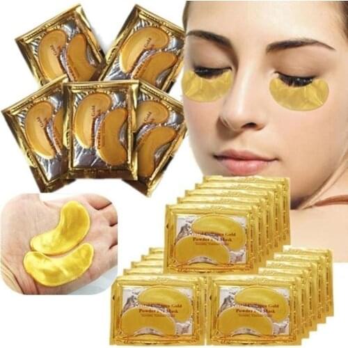 1 pair Eye Mask Golden Crystal Collagen Eye Mask Anti-Dark Circle Moisturizing Anti-Aging Makeup set