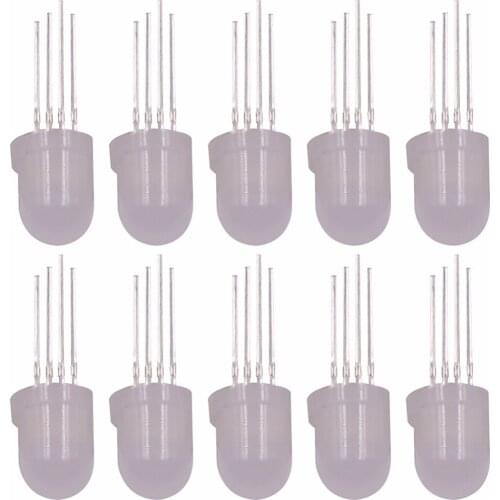 10pcs F8 8mm 4 pin RGB LED Diode chip light full colour led beads for rgb led pixel module