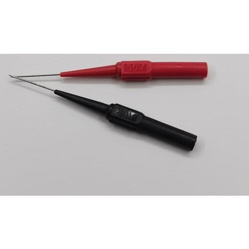 2pcs Insulation Piercing Needle Non-destructive Multimeter Test Probes Red/Black 30V-60V For Banana Plug Car Maintenance Test