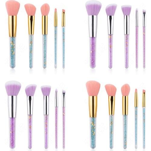 YXN 5pcs Lollipop Candy Eye Shadow Foundation Blush Makeup Brushes Set Foundation Blending Brush Makeup Tool maquillaje