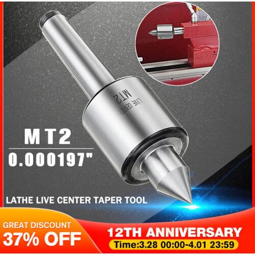 MT2 0.000197" 60 Degree Lathe Live Center Taper Live Revolving Milling Center Taper Pipe Machine CNC Long Spindle Lathe Tools