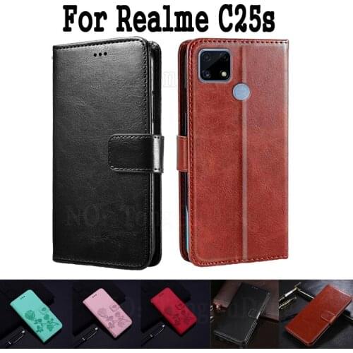 Case For Realme C25s Cover Etui Flip Wallet Stand Leather Book Funda On Realme RMX3195 C 25S C25 S Case Magnetic Card Shell Bag