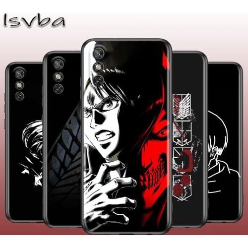 Animation Attack on Titan for Huawei Y9A Y9 Y9S Y8S Y8P Y7P Y7 Y6S Y6 Y5P Y5 Prime Pro Lite Black Phone Case