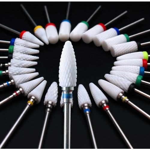 1pc Nail Drill Bit Ceramic Electric Milling Cutter Manicure Machine Accessories Nail Gel Polish Tools