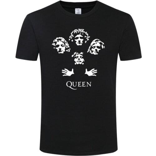 New Queen Rock Band T Shirt Mens Short Casual Cotton Print Black For Women Streetwear Kiss Tees Retro Clothing Plus Size XS-3XL