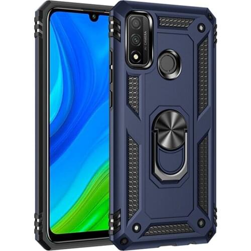 For Huawei P Smart 2021 Cover Hybrid Armor Silicone Hard Plastic Case For Huawei P Smart 2019 2020 With Metal Finger Ring Holder
