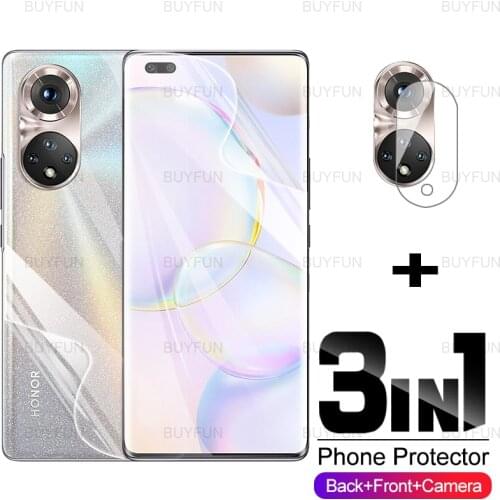 3 in 1 Hydrogel Film For Honor 50 Pro 6.72'' Front + Back Screen Protector for honor honer 50 honar 50 se Camera Protective Film