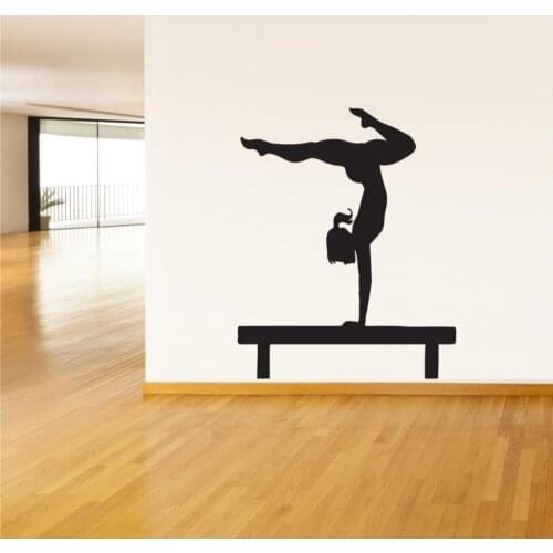 Gymnastics Girl Player Wall Vinyl Art Decal Sticker Mural Art Yoga Girl Sports Gymnastics Gymnast YOYOYU Y-225