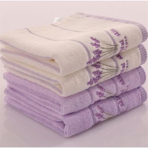 Jetting 33*74cm Embroidery Towels Beautiful Skin Paris Lavender Flowers Cotton Fabric Fragrant Smell Washcloths Towels