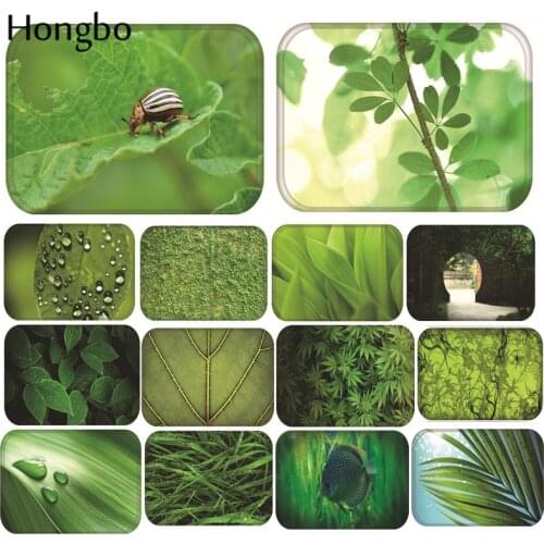 Hongbo Anti-slip Mats Scenery Leaves Printed Rectangular Mat 40*60cm Entrance Doormats Washable Kitchen Floor Bathroom