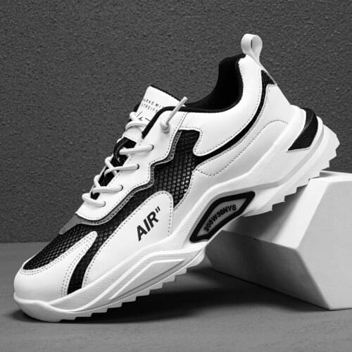 Large Size39- 46 Lightweight Running Shoes Thick Mens Shoes Summer Sneakers Low-top Board Mesh Breathable White Casual Shoes