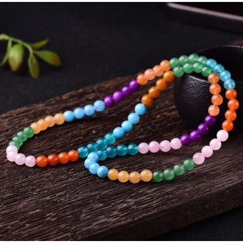 Natural rainbow crystal multi-circle round bead bracelet, yoga health energy bracelet, jewelry gift for men and women
