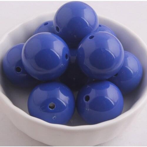 Kwoi vita Royal Blue Color Chunky 20MM 100pcs Acrylic Solid Gumball Beads for Bubble Chunky Little Girl Jewelry