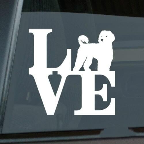 Love Portuguese Water Dog Sticker Die Cut Vinyl - park portie pwd window decal Size(inch): 5.50 X 5.50