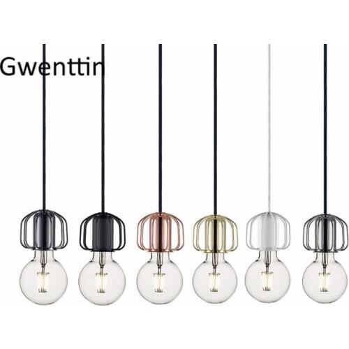 Minimalism Small Pendant Lights Nordic INS Iron Lighting Fixture Bedroom Loft Industrial Hanging Lamp Bar Led Ceiling Suspension