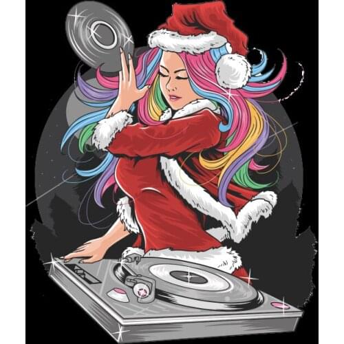 Rock fashion DJing woman Clothing applique Patches DIY Heat Transfer Washable Stickers ironing on T-shirt Hoodie and jeans