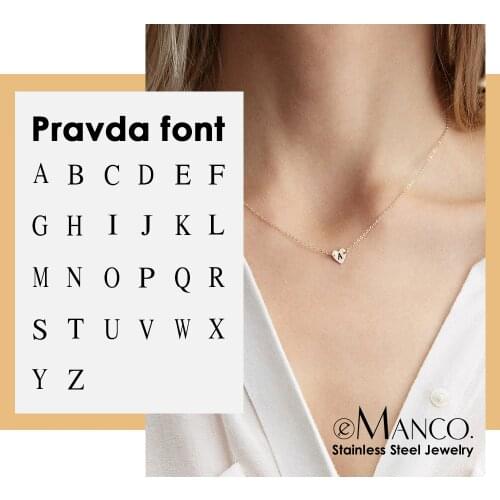 EManco Custom Trendy Letter Pendant Necklace 316L Stainless Steel Necklace for women Minimalist Necklace Jewelry