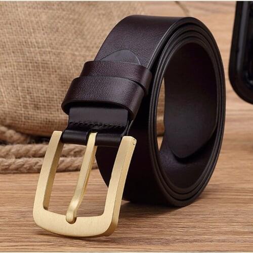 Men Casual High Quality Belt Genuine Leather Belt Male Waist belt man Gold Belt ceinture femme riem Mens Belts Luxury Pin Buckle
