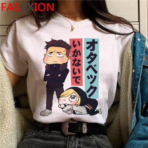 Yuri on Ice t-shirt male couple white t shirt aesthetic 2021 plus size clothes summer top harajuku