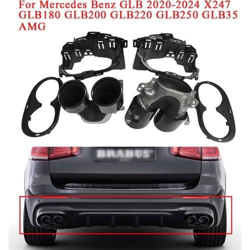 Car Rear Bumper Turbo Muffler Exhaust Tips Pipe Exits For Mercedes Benz GLB X247 GLB180 GLB200 GLB220 GLB250 GLB35 AMG 2020
