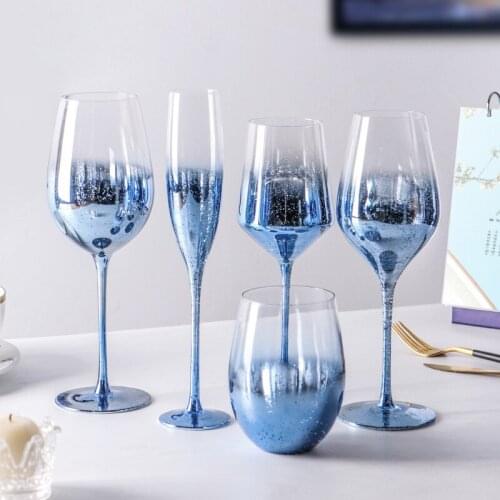 New 2021 hot sale red wine glass crystal glass red wine glass blue champagne glass wine set wine glass