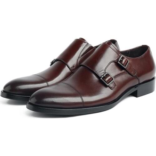 New Business Dress Men Shoes Black Brown Genuine Leahter Wedding Shoes Mens High Quality Office Work Shoes Size 38-44