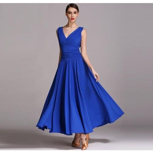 New Arrival Sleeveless Evening Dress Lady New Modern Dance Suit Female Ballroom Dance Clothing Import Silk Fabric Uniform B-6181