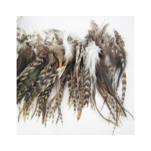 NEW Natura grey Colors 50Pcs Grizzly Feathers 6-8inch long,feather top,feathers decoration,plumas decorativas,plumes
