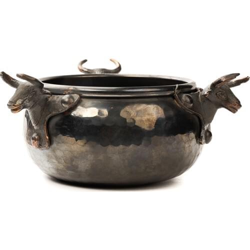 Oxidized Lilac Stone Tiny Copper Bowl