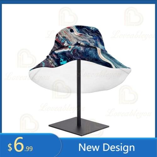 New Summer Bucket Hat Unisex Women Outdoor Sunscreen Fisherman Hats Cotton Art Print Unisex Caps