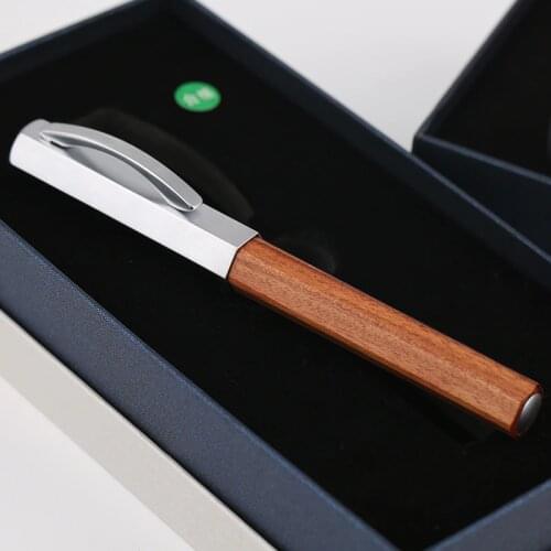 1pc Creative Hexagonal Rosewood Fountain Pen Extra Fine Small Bent Nib for Choose Business Office Luxury Gift Pens