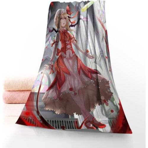 Hot Sale Anime Flandre Scarlet 35x75cm Fitness Sports Towel Portable Quick-drying Towel Yoga Outdoor Microfiber Sports Towel