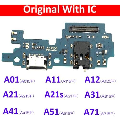 USB Charging Port Connector Dock Flex Cable With Mic Repair Parts For Samsung A01 A11A12 A21 A21S A31 A41 A51 A71 A750F A920F